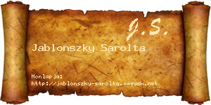 Jablonszky Sarolta névjegykártya