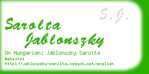 sarolta jablonszky business card